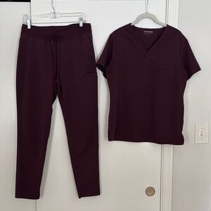 Mandala Women's Burgundy Scrub Set